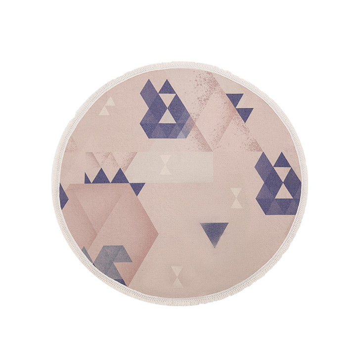 Round Decorative Living Room Carpet with Modern Geometric Pattern Kalsten