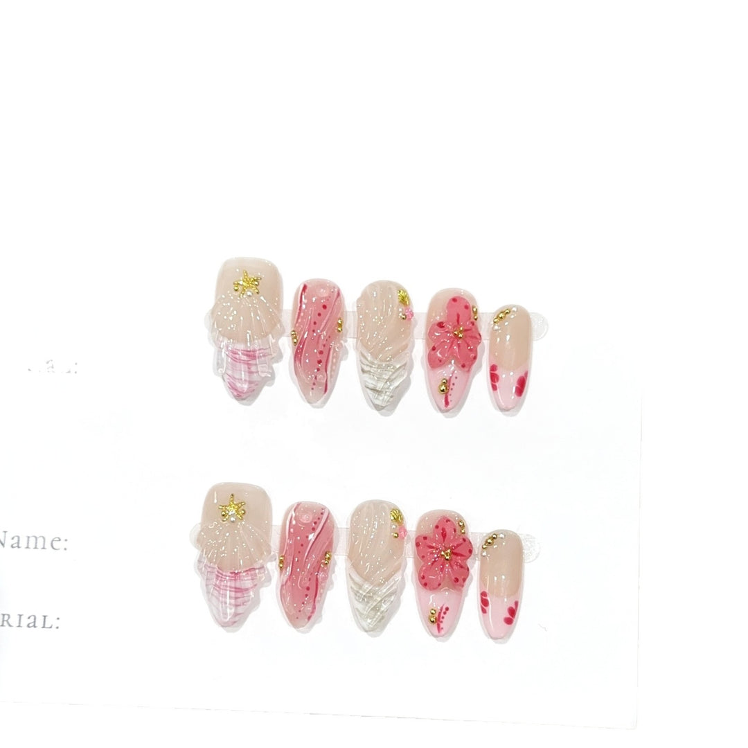 Floral Design Press-On Nail Art Set