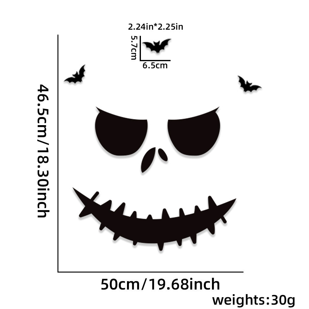 Large-format self-adhesive wall sticker spooky zombie with pumpkin silhouette