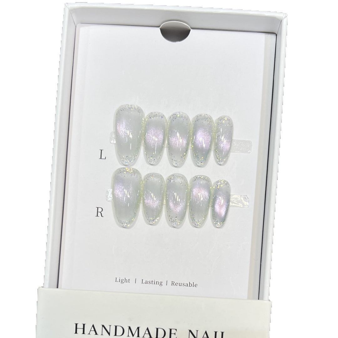 Handmade Press-On Nail Set with Iridescent Finish Kalsten
