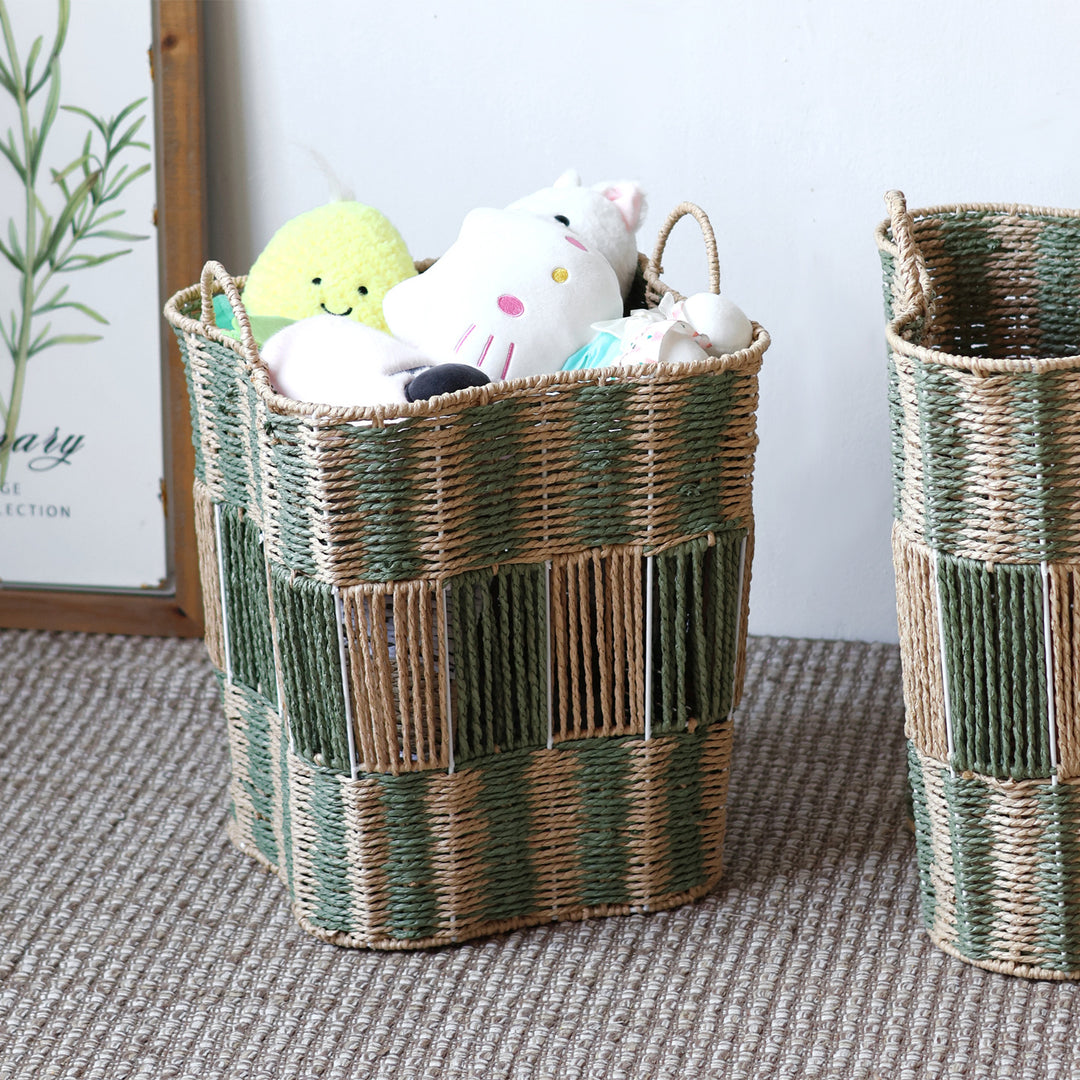 Handcrafted storage basket made of natural materials Kalsten