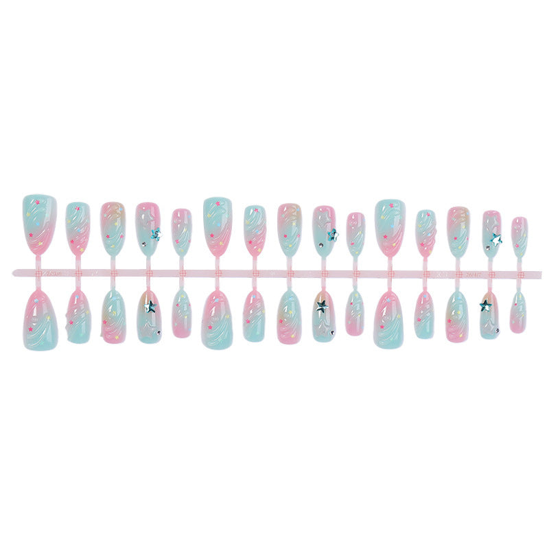 Creative nail art set with colorful ombre effect and beautiful decorations Kalsten