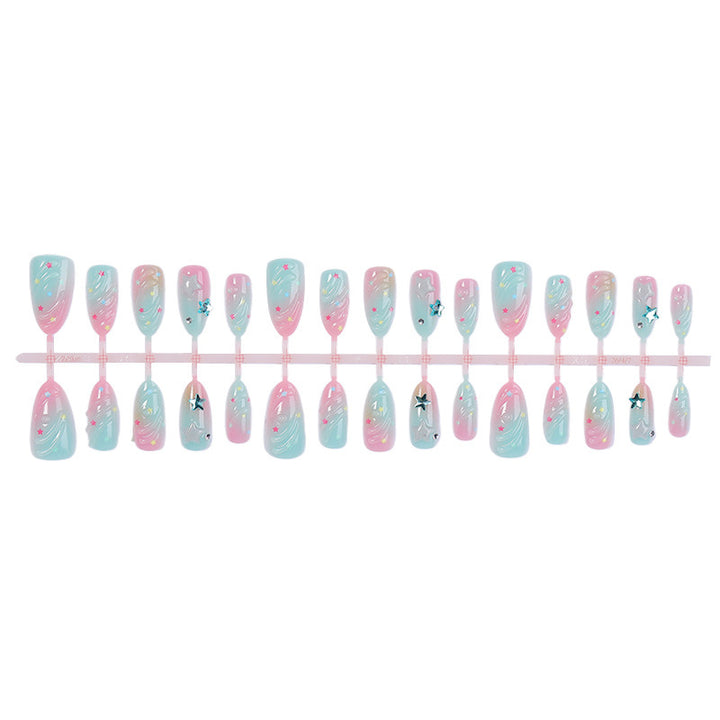 Creative nail art set with colorful ombre effect and beautiful decorations Kalsten