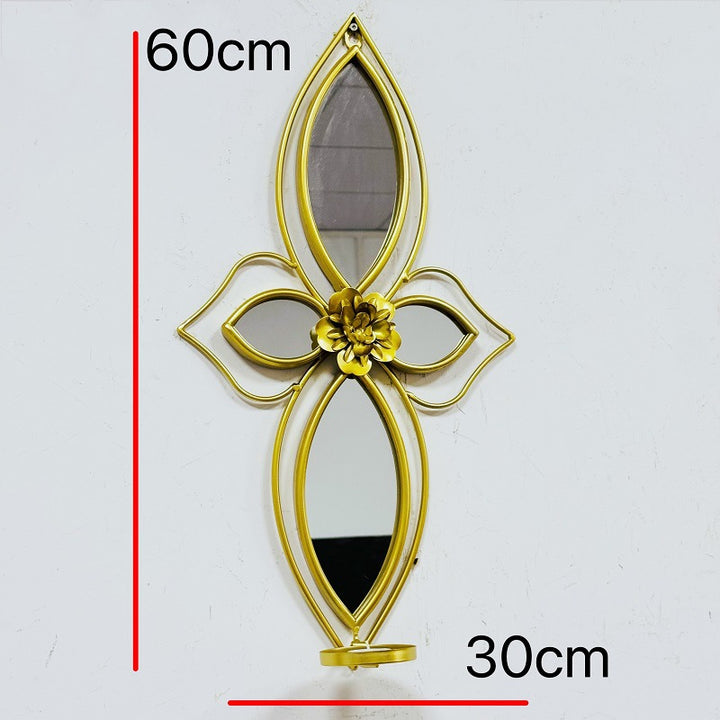 Elegant Floral Wall Mirror with Decorative Metal Design Kalsten