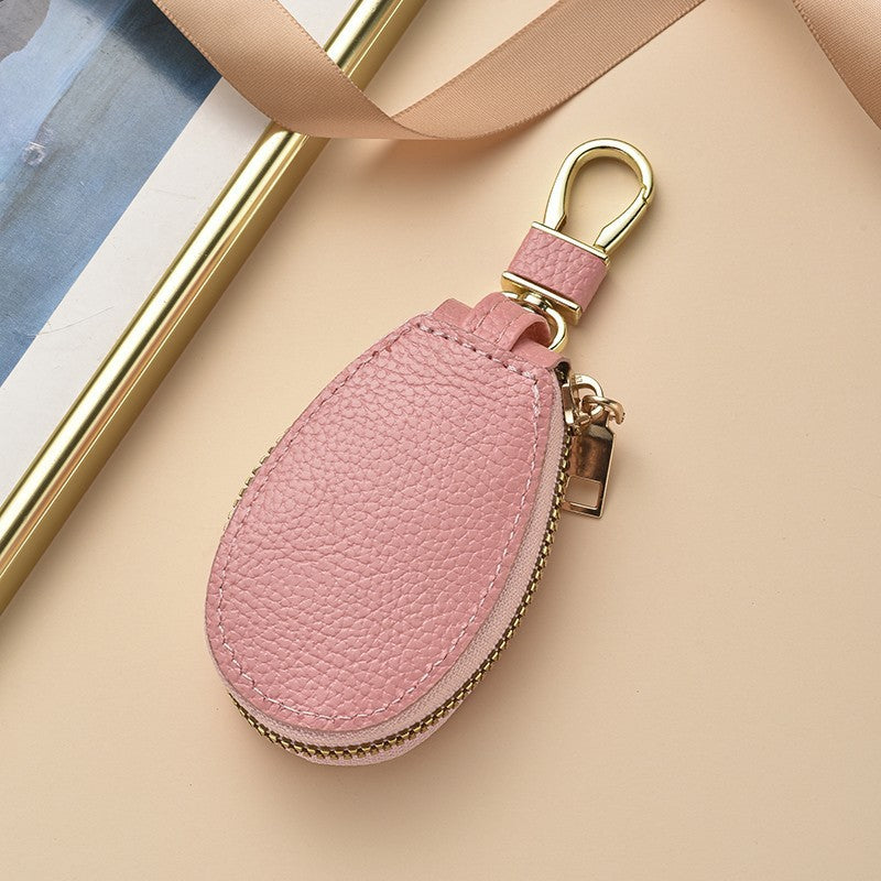 Compact Textured Leather Keychain Pouch Kalsten