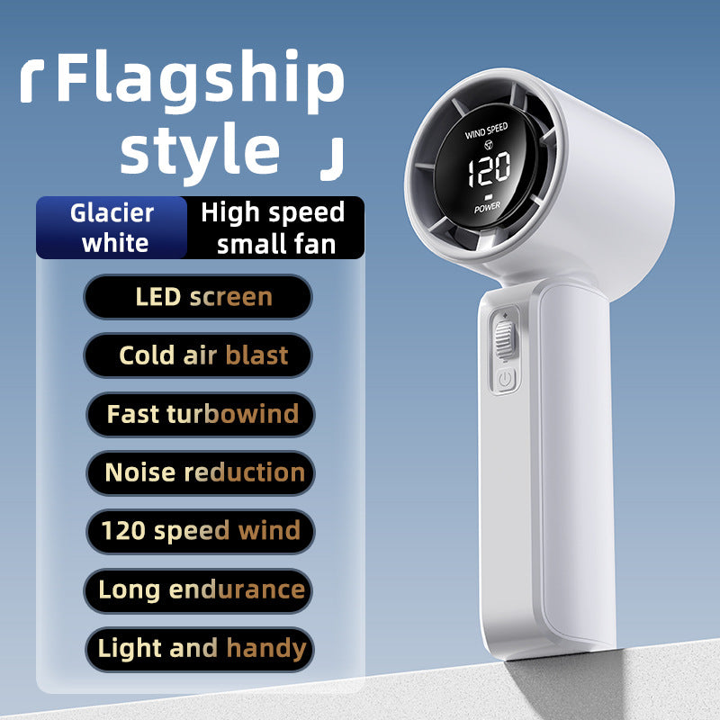 Unisex nan compact high-speed handheld fan with LED display rechargeable battery and quiet turbine Kalsten