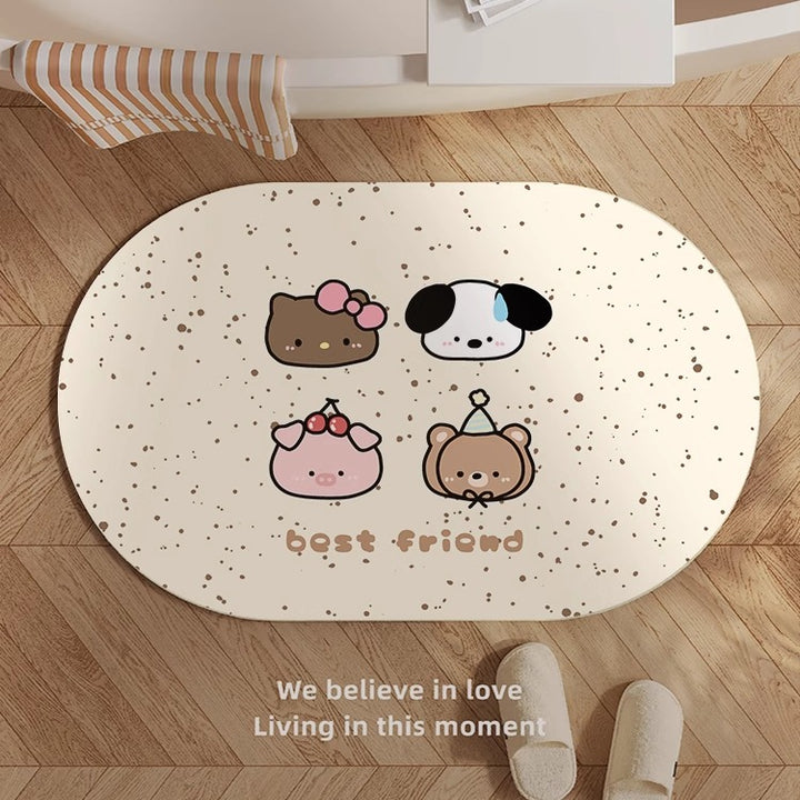 Whimsical Animal-Themed Bath Mat