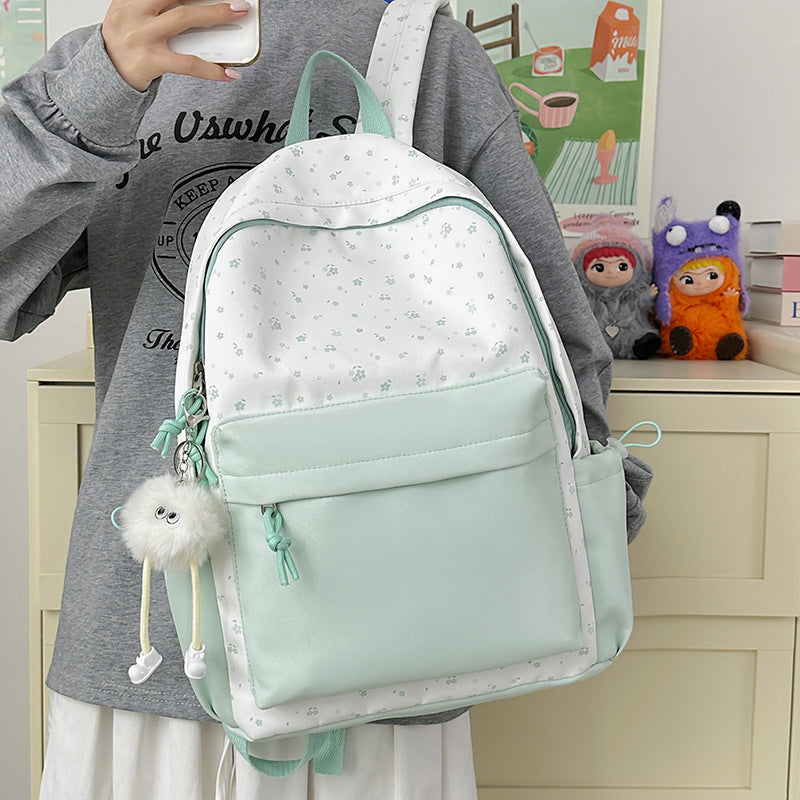 Mini backpack with floral design and practical organizer compartments Kalsten
