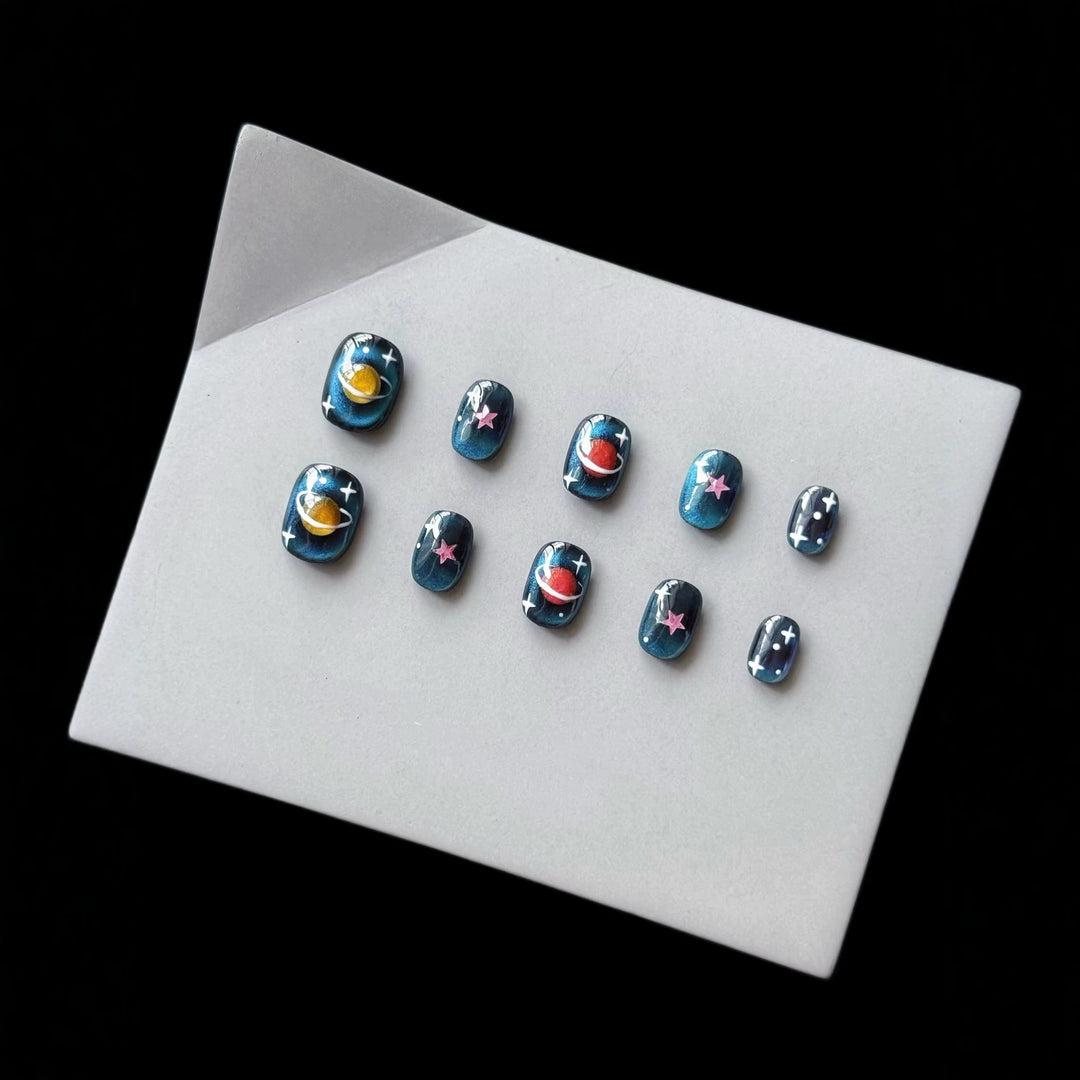 Celestial-Themed Press-On Nail Art Set