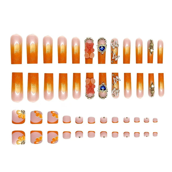 Floral Decorative Press-On Nails Kalsten