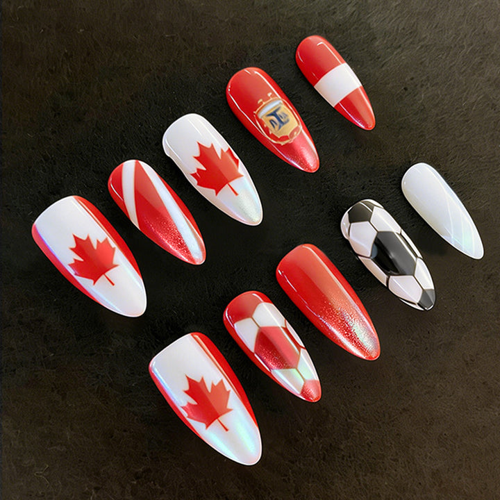 Creative Nail Art Set with Canada and Football Designs Kalsten