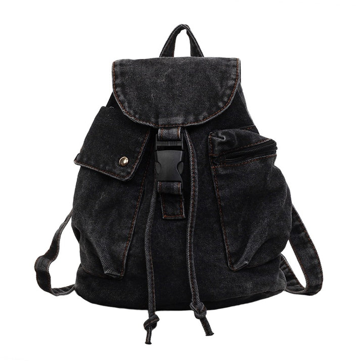 Casual Denim Drawstring Backpack Kalsten