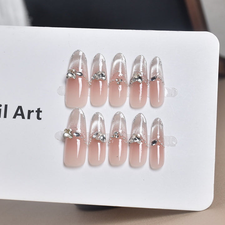 Elegant Decorative Press-On Nail Extensions with Pearls Kalsten