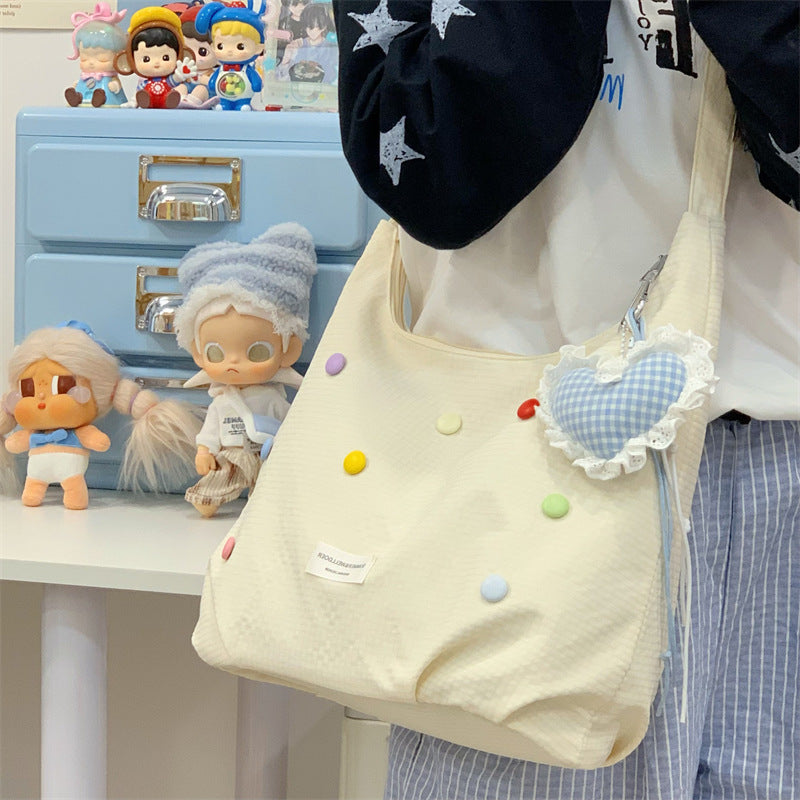 Casual Pop-Embellished Hobo Bag Kalsten