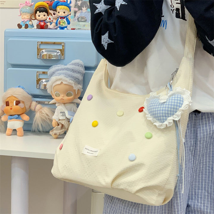 Casual Pop-Embellished Hobo Bag Kalsten