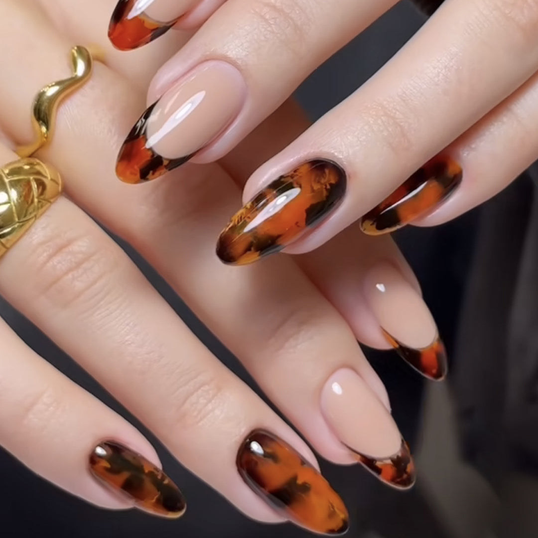 Glossy French Tip Press-On Nails Kalsten
