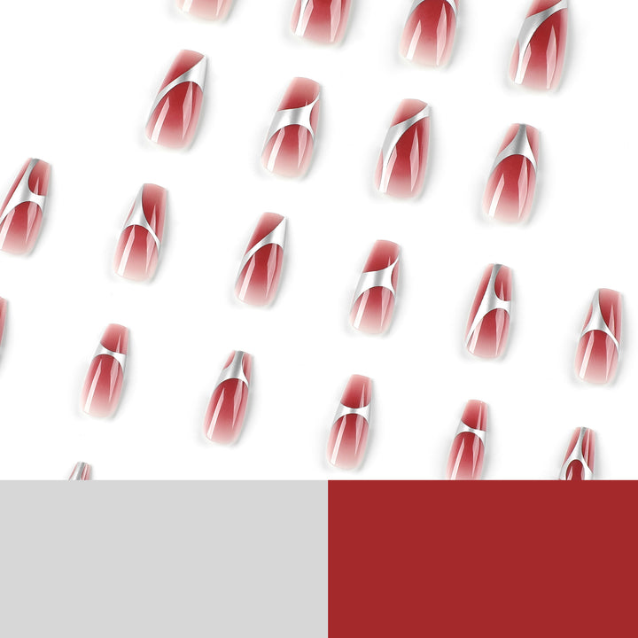 Artificial nail extensions with high-gloss finish and modern design Kalsten