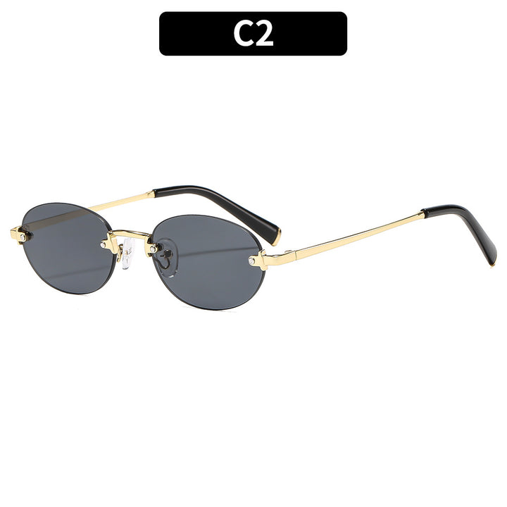 Fashion-Forward Lightweight Oval Frame Sunglasses
