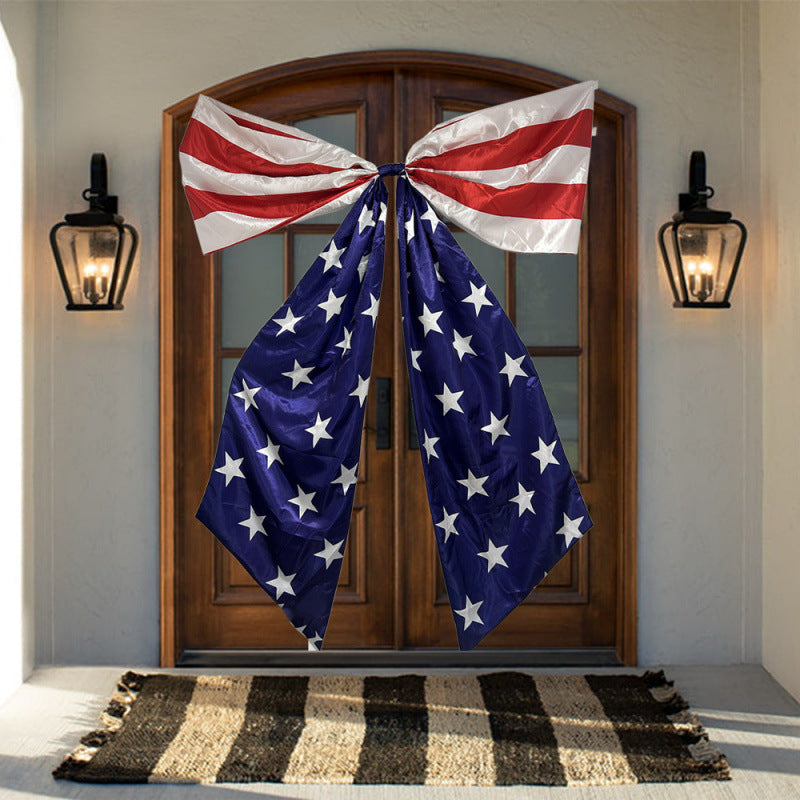Independence Day Patriotic Gazebo Drapery and Oversized Bow Bunting Set Kalsten
