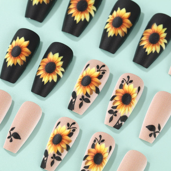 Artificial nails with sunflower motif Kalsten