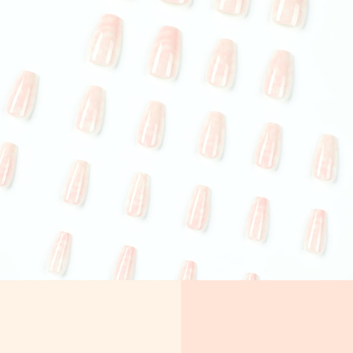 Elegant Nail Extensions with Marbled Accents Kalsten