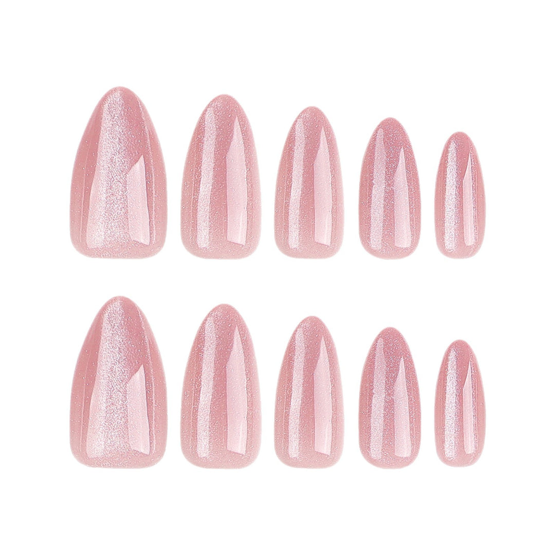 Glamorous artificial nails with shimmering effect and elegant shape Kalsten
