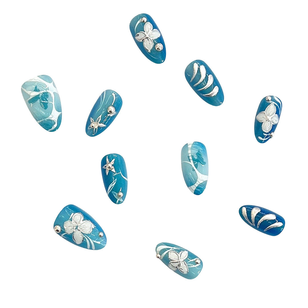 Artistic Floral-Patterned Press-On Nail Set Kalsten
