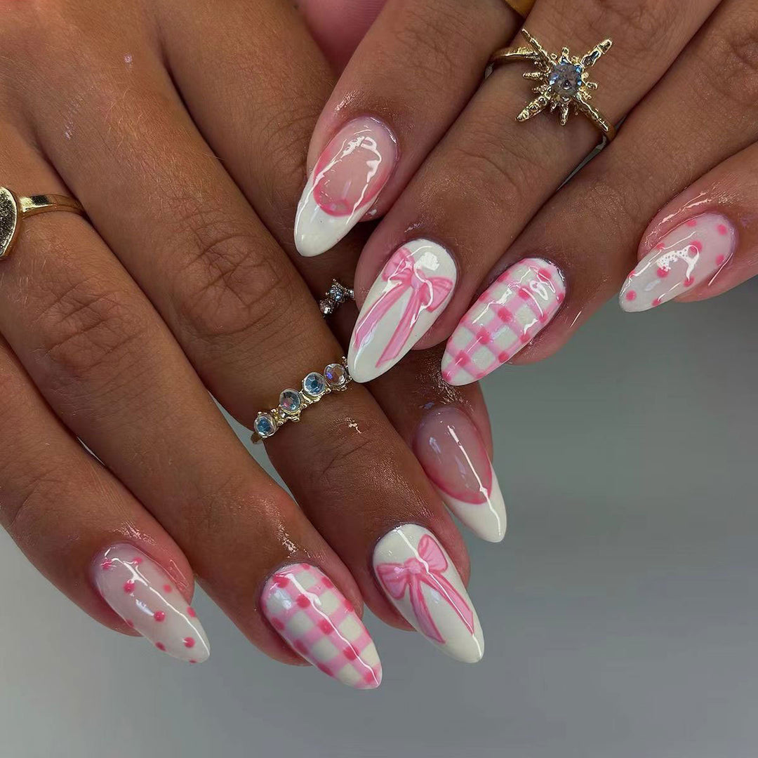 Creative Bow-Embellished Acrylic Nail Art Kit