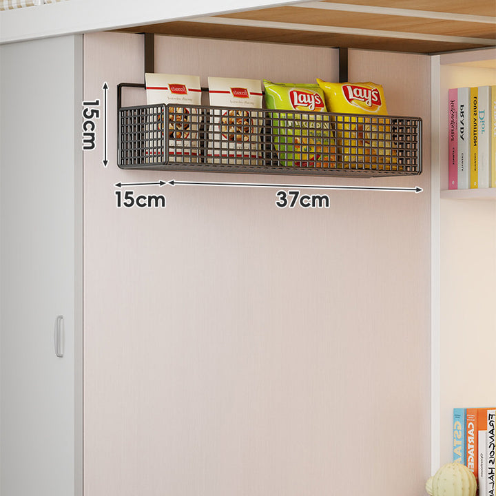 Wall-Mounted Grid Mesh Stacked Tiered Pantry and Bathroom Storage Baskets
