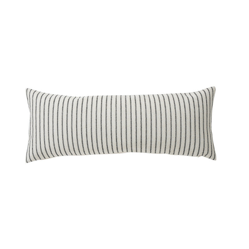 Long rectangular lumbar and neck pillow with textured woven look and concealed zipper Kalsten