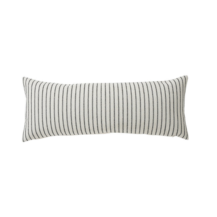 Long rectangular lumbar and neck pillow with textured woven look and concealed zipper Kalsten