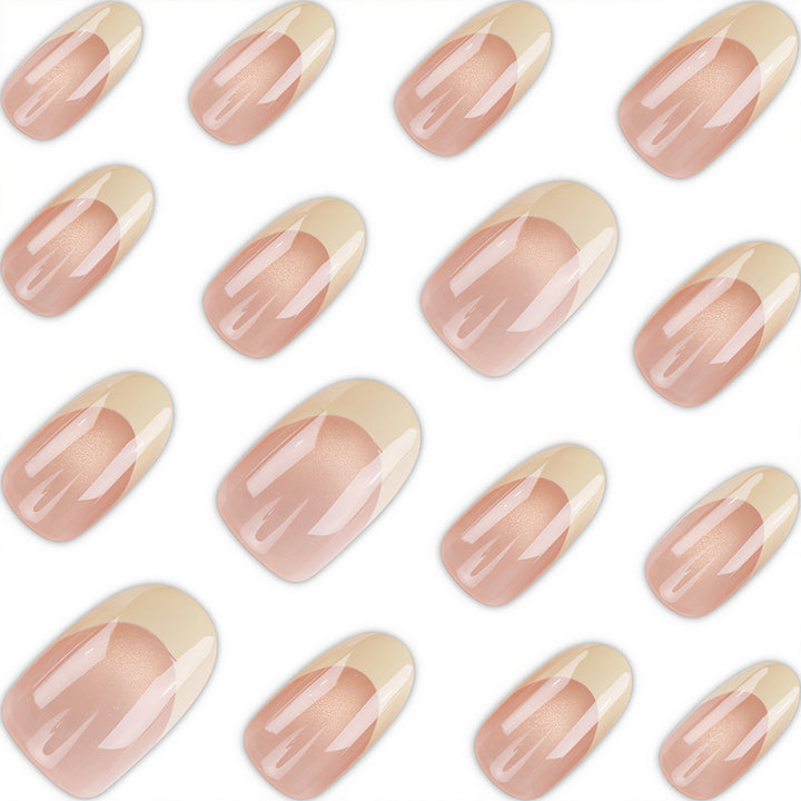 Glossy French Tip Press-On Nails Kalsten