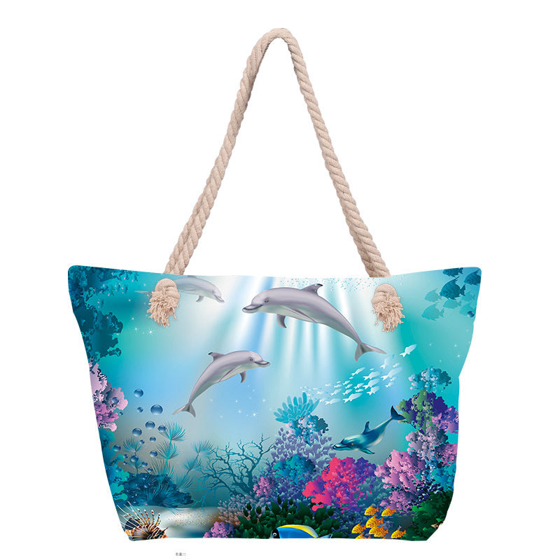 Beach bag with stylish flower design Kalsten