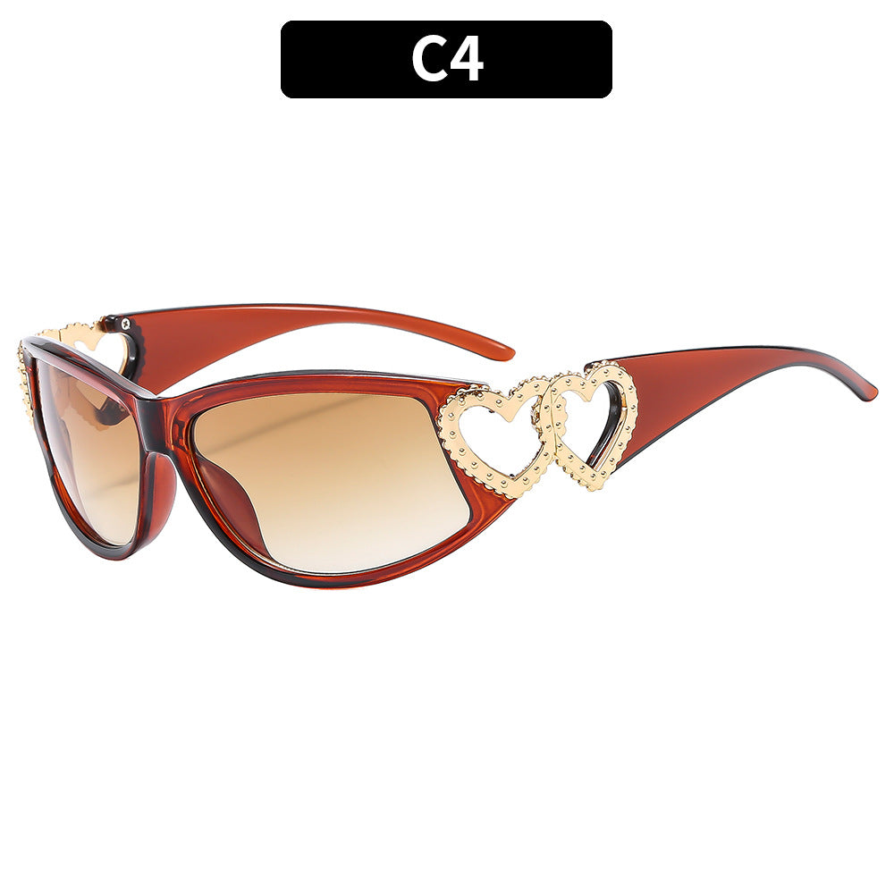Designer Heart-Accented Sunglasses