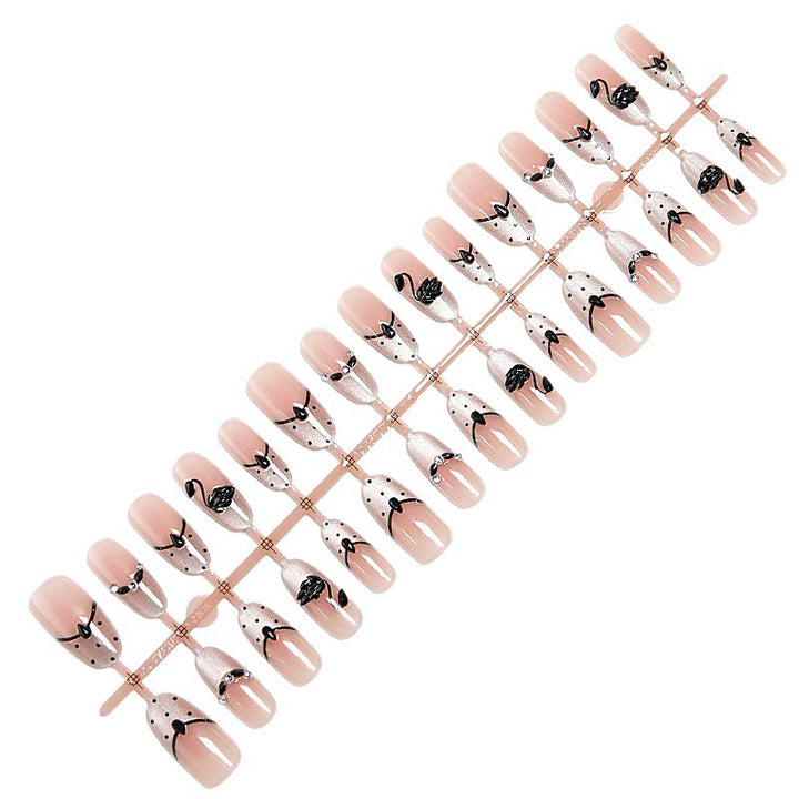 Artificial nails with floral accents and elegant shine Kalsten
