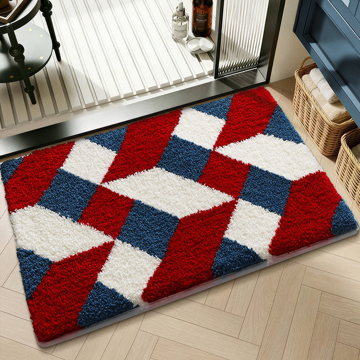 Plush Textured Zigzag Bath Mat Kalsten