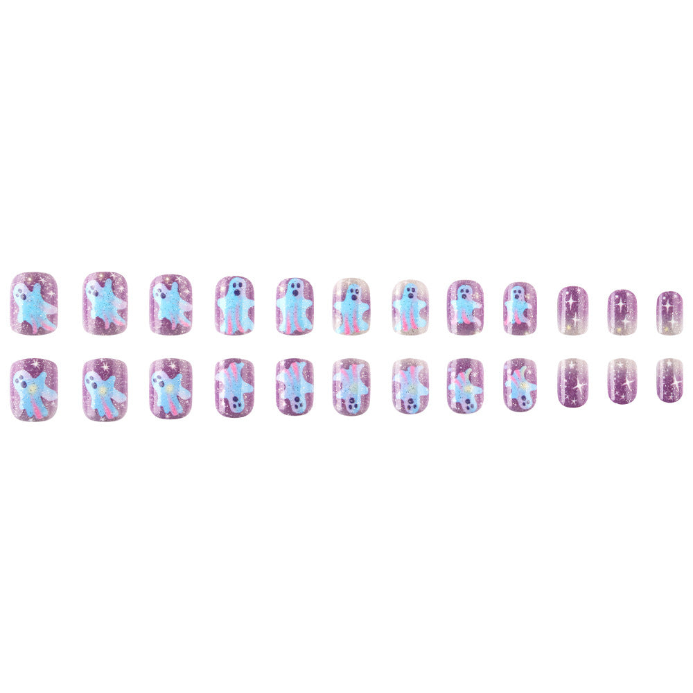 Artistic Ghost-Themed Press-On Nails Kalsten