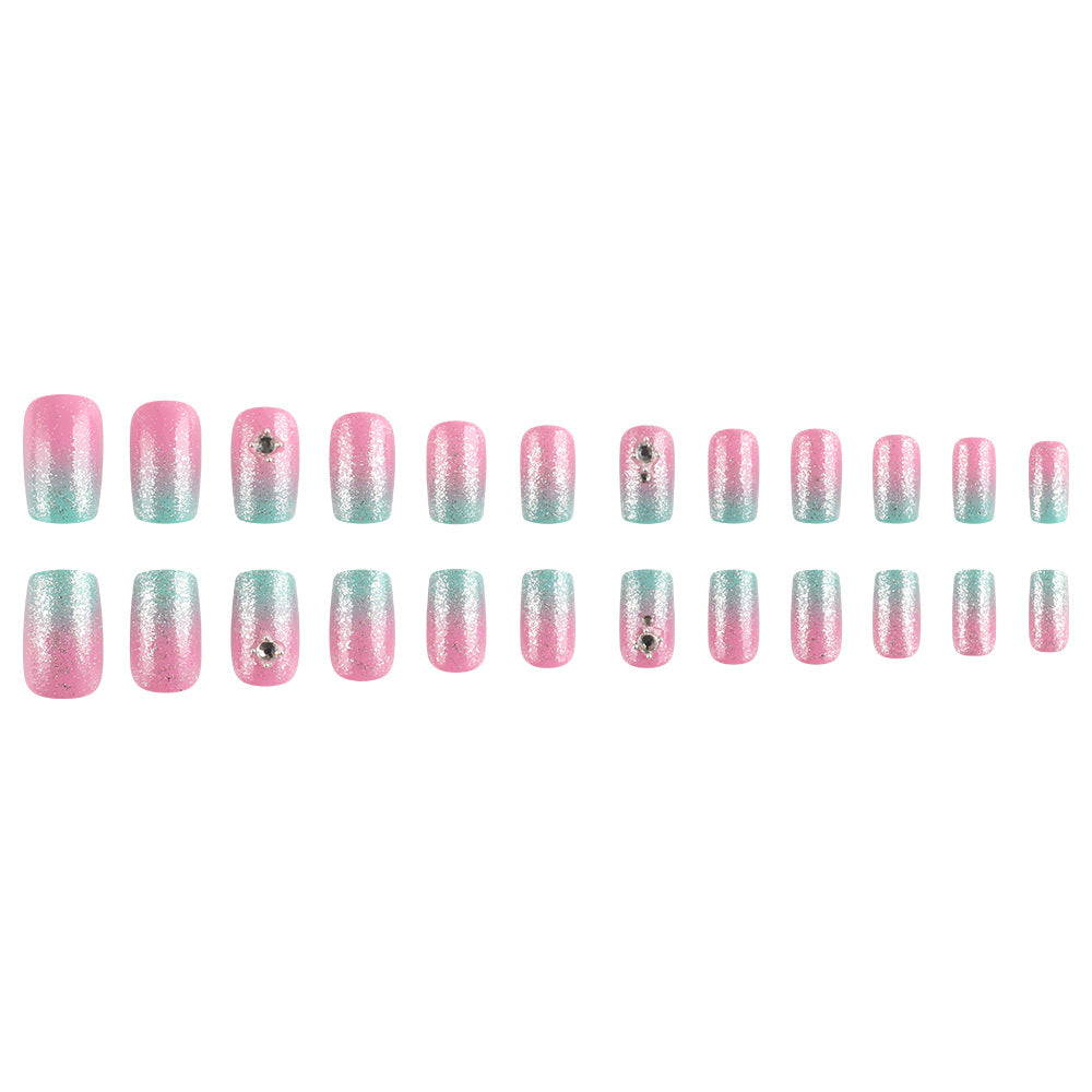 Ombre Glitter Press-On Nail Set Kalsten