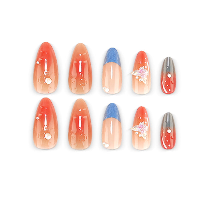 Artificial nails with intricate jewelry details Kalsten
