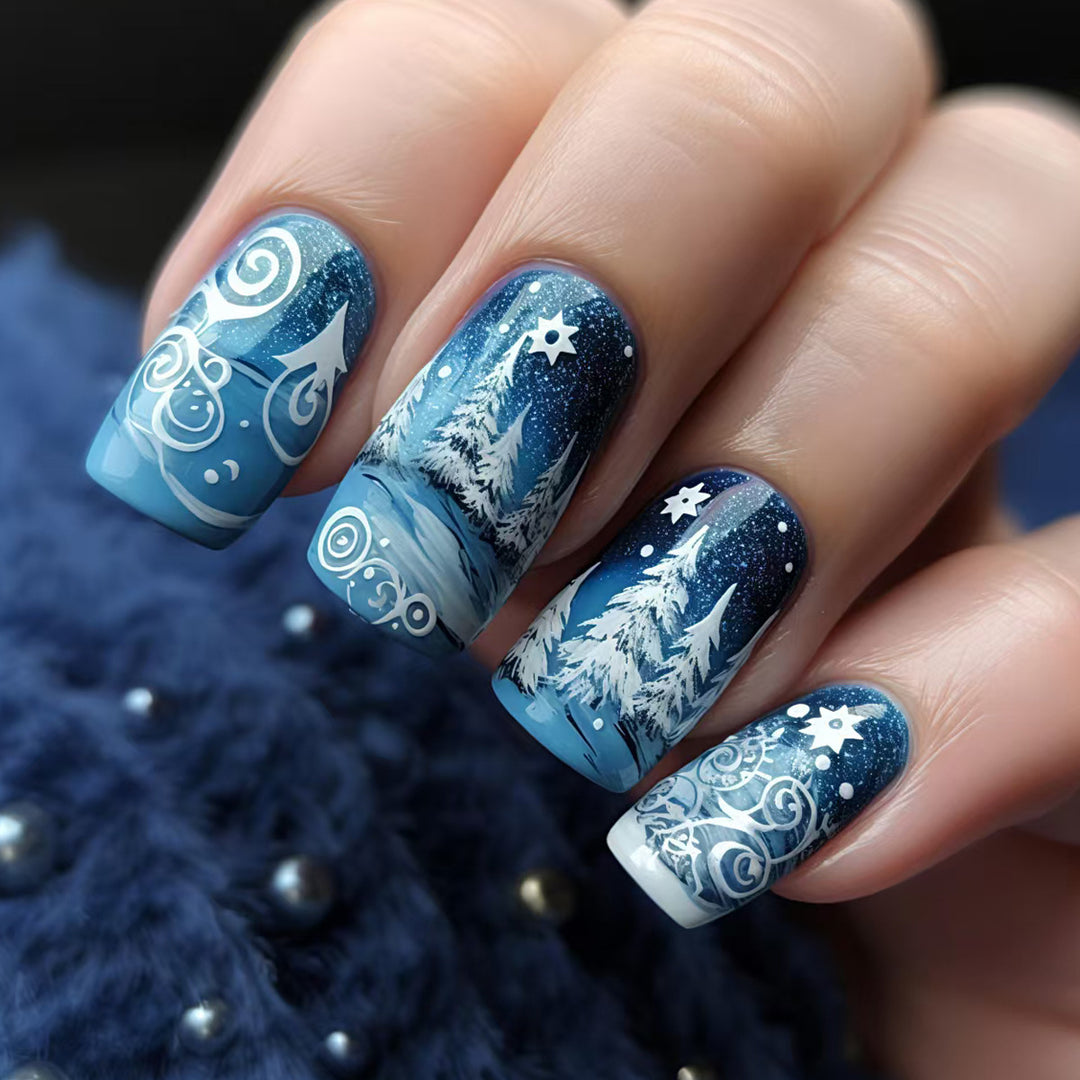 Artificial nails winter motif Kalsten