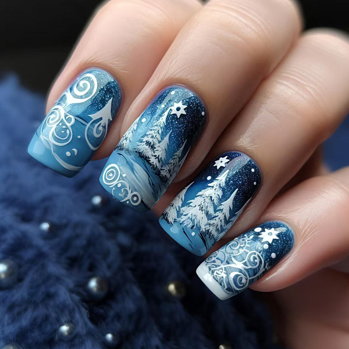 Artificial nails winter motif Kalsten