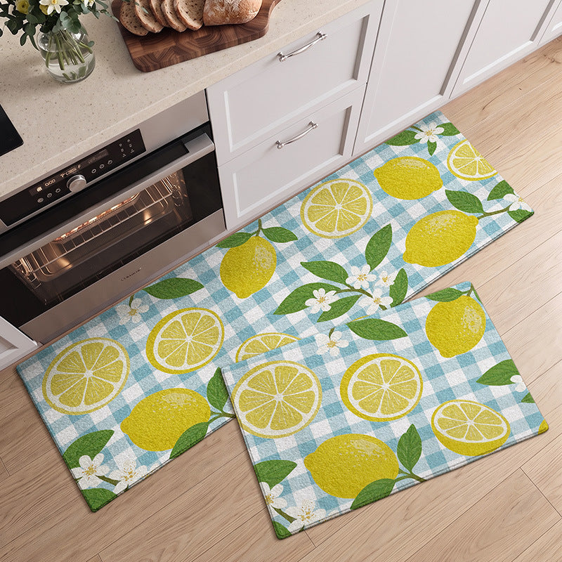 Refreshing Citrus-Themed Kitchen Runner Mat Kalsten