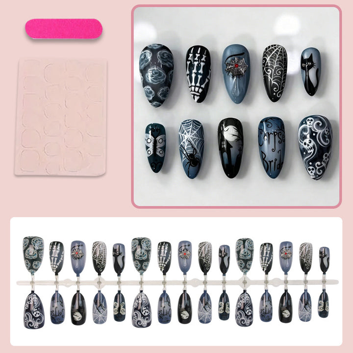 Halloween Artificial Nail Set with Unique Spooky Designs Kalsten