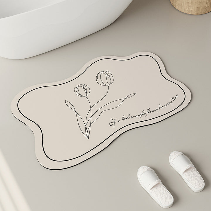 Elegant Floral Design Bath Mat Kalsten