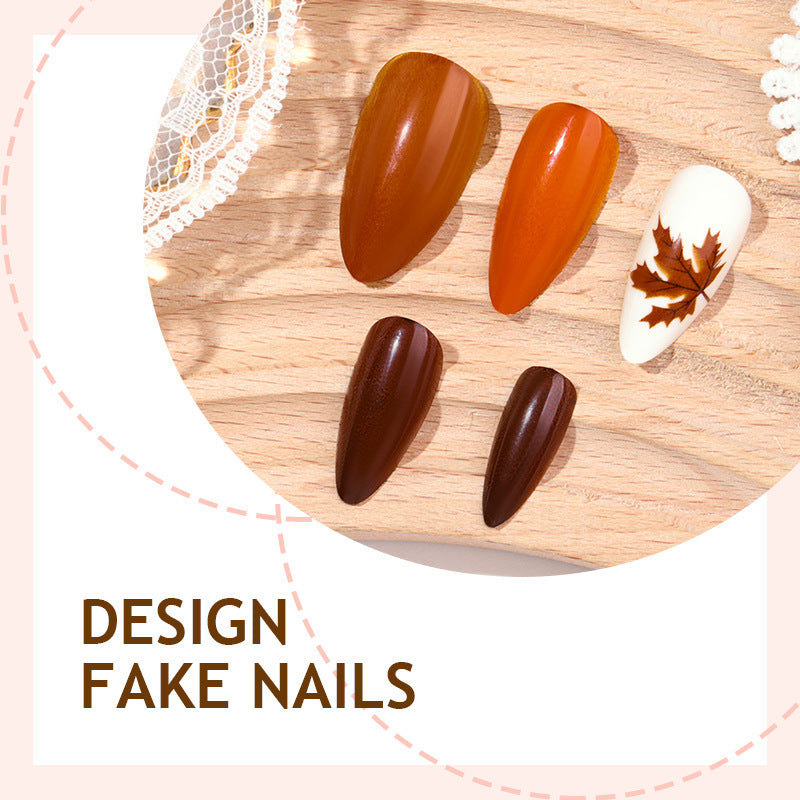 Artificial nail set with autumn leaf designs Kalsten