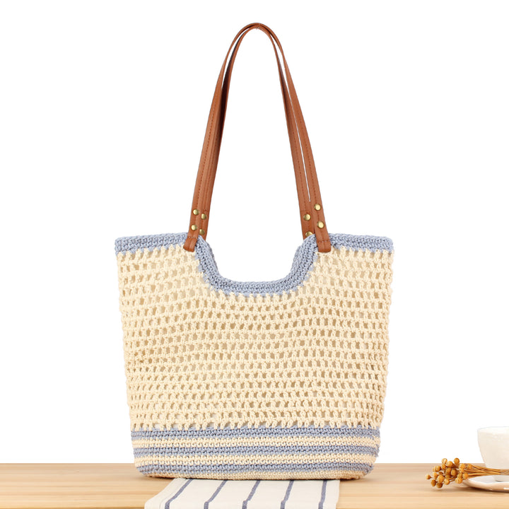 Elegant Handcrafted Basket Bag with Wide Leather Handle Kalsten