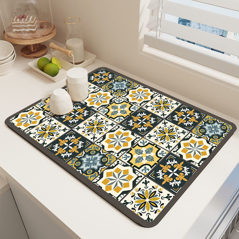 Elegant Mosaic Pattern Kitchen Mat Kalsten