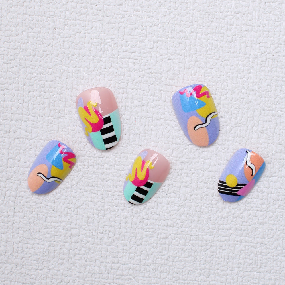 Artistic Patterned Press-On Nails Kalsten