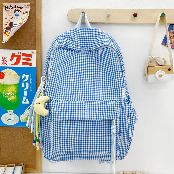 Trendy Checked Patterned Backpack