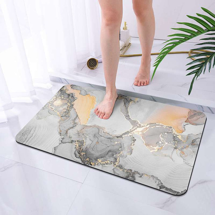Luxurious Marble-Design Bath Mat